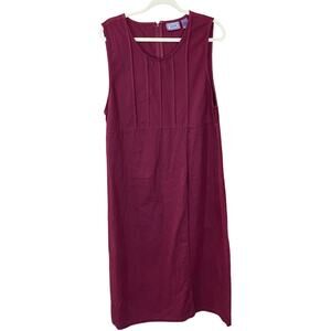 Premier International Maroon Cotton Maxi Dress Sleeveless Faux Wrap NWT Large